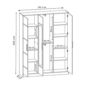 Angebot Dreitüriger Schrank DIOR 157 3D Eiche Craft Gold mit Aufsatz