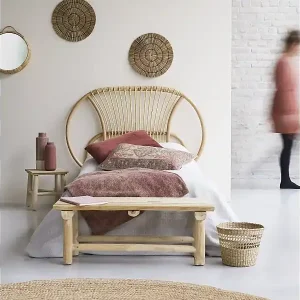 Aktuell Kopfteil aus Rattan für Einzelbett Bett 120 cm Breite Schlafzimmer Tikamoon