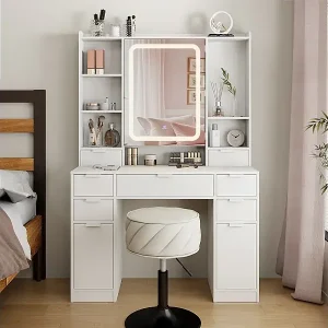 Schminktisch weiß 105x40x156 solea Expressversand