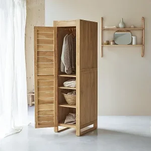 Abverkauf Schmaler Schrank aus Teak Zusatzteil für Schrank aus Teak 180 cm Höhe