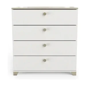 Kommode mit 4 Schubladen, Dekor Eiche Kronberg und Weiß - L79,7 cm Preisreduziert