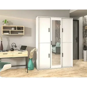 Nur Für Kurze Zeit DREHTÜRENSCHRANK Lano 150/205/40 cm 5-türig weiß