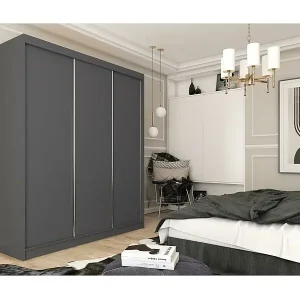 SCHWEBETÜRENSCHRANK Mario 240/216/61 graphit mit Schubladen Top-Angebot