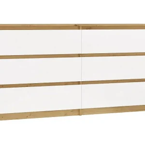 ASTER – Breite Kommode für Schlafzimmer, Wohnzimmer oder Büro – 6 Schubladen – 138x40x75 cm – Handwerks und Weiß Top-Angebot