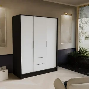 Jetzt Kaufen DREHTÜRENSCHRANK Niko 150/51/200 cm schwarz+weiß