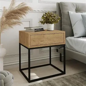 Rabatt NACHTSCHRANK Kay 45/50/35 eiche Wotan