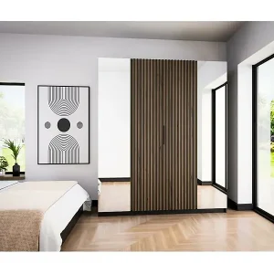 Finale Aktion DREHTÜRENSCHRANK Kaya 200/62/239 4-Türig mit zwei Spiegel