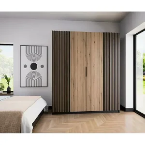 Angebot DREHTÜRENSCHRANK Kaya 200/62/239 4-Türig mit Lamellen