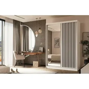 Bestseller SCHWEBETÜRENSCHRANK Helix 150/216/61 weiß+schwarz