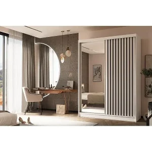 SCHWEBETÜRENSCHRANK Helix 160/216/61 weiß+schwarz Begrenztes Angebot