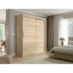 Begrenztes Angebot SCHWEBETÜRENSCHRANK Katrina eiche Sonoma 180/215,5/59 cm 2-türig