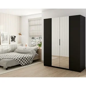 DREHTÜRENSCHRANK Kaya 200/62/239 4-Türig mit zwei Spiegel Neu Im Sortiment