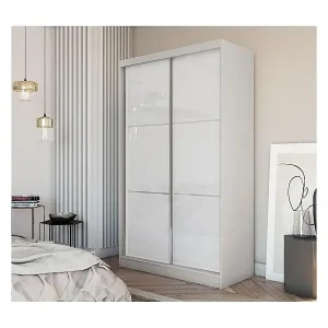 Versand Am Gleichen Tag SCHWEBETÜRENSCHRANK Viva 120/216/61 kaschmir mit Lacobel-Glas