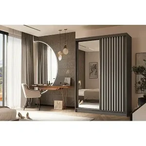 SCHWEBETÜRENSCHRANK Helix 150/216/61 grau+weiß Super-Preis