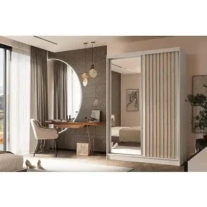 Heißes Angebot SCHWEBETÜRENSCHRANK Helix 120/216/61 kaschmir+eiche Artisan mit Schubladeneinsätze