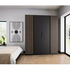 DREHTÜRENSCHRANK Kaya 200/62/239 4-Türig mit Lamellen Nur Für Kurze Zeit