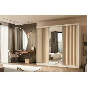 Jetzt Kaufen SCHWEBETÜRENSCHRANK Helix 240/216/61 weiß+eiche artisan