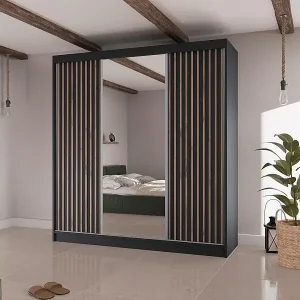 Schneller Versand SCHWEBETÜRENSCHRANK Lico II 200/61/215 schwarz