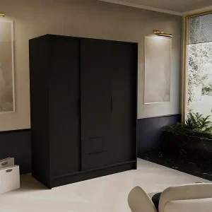 Billig DREHTÜRENSCHRANK Niko 150/51/200 cm schwarz