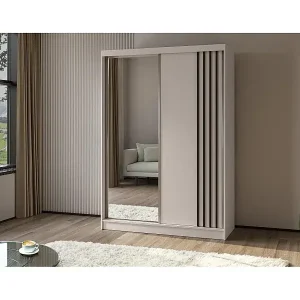 Echt SCHWEBETÜRENSCHRANK Nela II 120/216/61 kaschmir+schwarz mit Schubladen