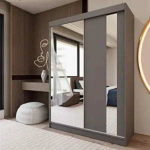 Online Kaufen SCHWEBETÜRENSCHRANK Gaja 150/216/61 graphit mit Spiegel