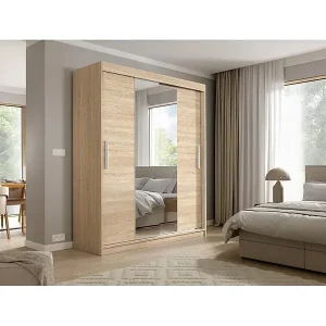 Kostenloser Rückversand SCHWEBETÜRENSCHRANK Katrina eiche Sonoma 200/215,5/59 cm 2-türig