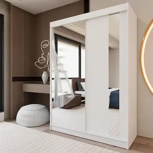 Wochenendangebot SCHWEBETÜRENSCHRANK Gaja 150/216/61 weiß mit Spiegel