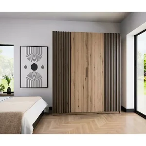 DREHTÜRENSCHRANK Kaya 200/62/239 4-Türig mit Lamellen Nur Für Kurze Zeit