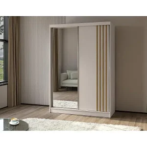 SCHWEBETÜRENSCHRANK Nela 120/216/61 kaschmir+eiche Artisan mit Schubladeneinsätze Must-Have