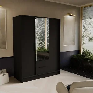 DREHTÜRENSCHRANK Niko 150/51/200 cm schwarz Billig