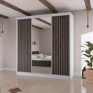 Heißes Angebot SCHWEBETÜRENSCHRANK Lico II 200/61/215 weiß+schwarz