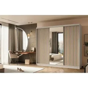 SCHWEBETÜRENSCHRANK Helix 240/216/61 kaschmir+eiche Artisan mit Schubladeneinsätze Preiswert