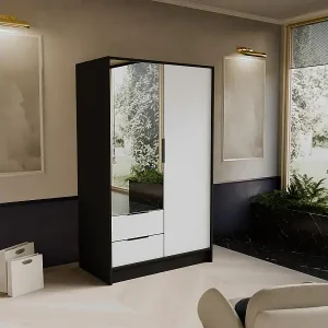 Günstig SCHWEBETÜRENSCHRANK Niko 100/51/200 cm schwarz+weiß