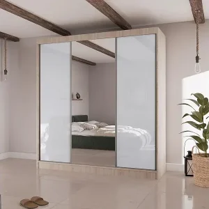 SCHWEBETÜRENSCHRANK Velis II 200/61/215 eiche sonoma+weiß Preis Gesenkt