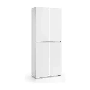 GroÃŸer Mehrzweck-Kleiderschrank Dbalestr, Schuhregal mit verstellbaren Regalen, Schuhschrank mit 4 Türen, 100 % Made in Italy, 80 x 37 x 195 cm, WeiÃŸ Neue Ware