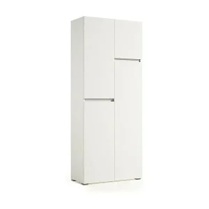 Geprüft GroÃŸer Mehrzweckschrank Dbandinell, Mehrzweckschrank mit 4 Türen, Schuhschrank, platzsparender Kleiderschrank, 100 % Made in Italy, 80 x 37 x 195 cm, WeiÃŸ