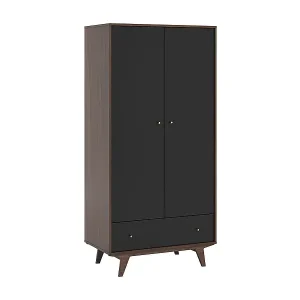 Kleiderschrank 2 Türen 1 Schublade Mid - H185 cm Kostenloser Versand