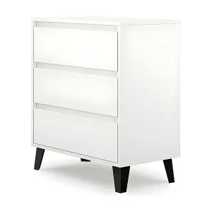 Angebot SONIA - Kommode mit 3 Schubladen skandinavischer Stil - 70x39x78.5cm - Aufbewahrungsmöbel - Weiß