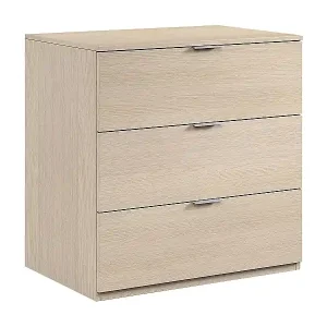 Aktuell Schubladenschrank Dantist, Moderne Kommode mit 3 Schubladen, Niedrige Kommode für Schlafzimmer, Mobil wöchentlich, 77x38h80 cm, Eiche