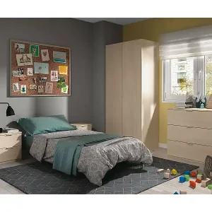 Schubladenschrank Bridgeport, Moderne Kommode mit 3 Schubladen, Niedrige Kommode für Schlafzimmer, Mobil wöchentlich, 77x38h80 cm, Eiche Preisknaller