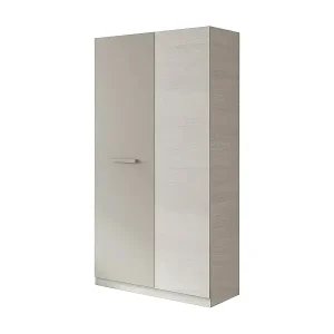 Garderobe Abilene, Schlafzimmer Kleiderschrank mit 2 Flügeltüren, Schrank mit 3 Einlegeböden und Kleiderstange, 90x52h200 cm, WeiÃŸ und Braun Online Kaufen