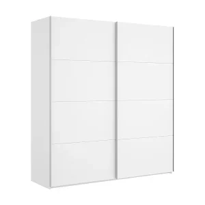 Kleiderschrank Saltoro, Garderobe für Schlafzimmer, Kleiderschrank mit 2 Schiebetüren, 180x65h204 cm, Weiß Bestpreis