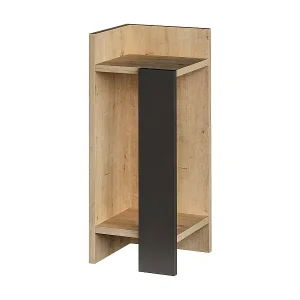 Nachttisch Dgregucc, Niedrige Kommode, Tisch, Multifunktionaler Nachttisch, 25x27h60 cm, Eiche und Anthrazit Sonderaktion