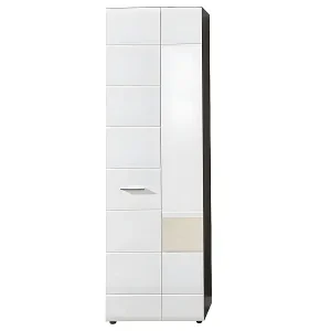 LineGD Garderobenschrank 2 Türen rauchsilber, weiß Hochglanz. Bestpreis