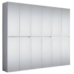 Letzte Chance Mirror Garderobenmöbel Set 12 Türen weiß, Spiegelglas.