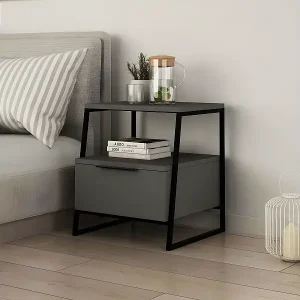 Top-Seller Moderner Nachttisch aus melaminbeschichtetem Spanholz mit Schublade Pal