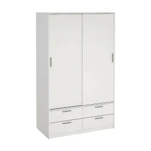 Kleiderschrank 2 Türen Dravagli, Schlafzimmermöbel, Schrank, Garderobe, 121x60 h200 cm, Weiß Versand Am Gleichen Tag