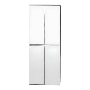 Nur Heute Minor Kleiderschrank 4 Türen, weiss, Spiegel.