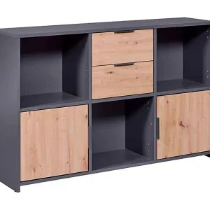 Pepeto Sideboard 2 Schubladen, 2 Türen, 3 Ablagen grau, Artisan Eiche dekor. Jetzt Bestellen