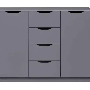 Aktuell Silenzia Sideboard 2 Türen, 4 Schubladen grau.